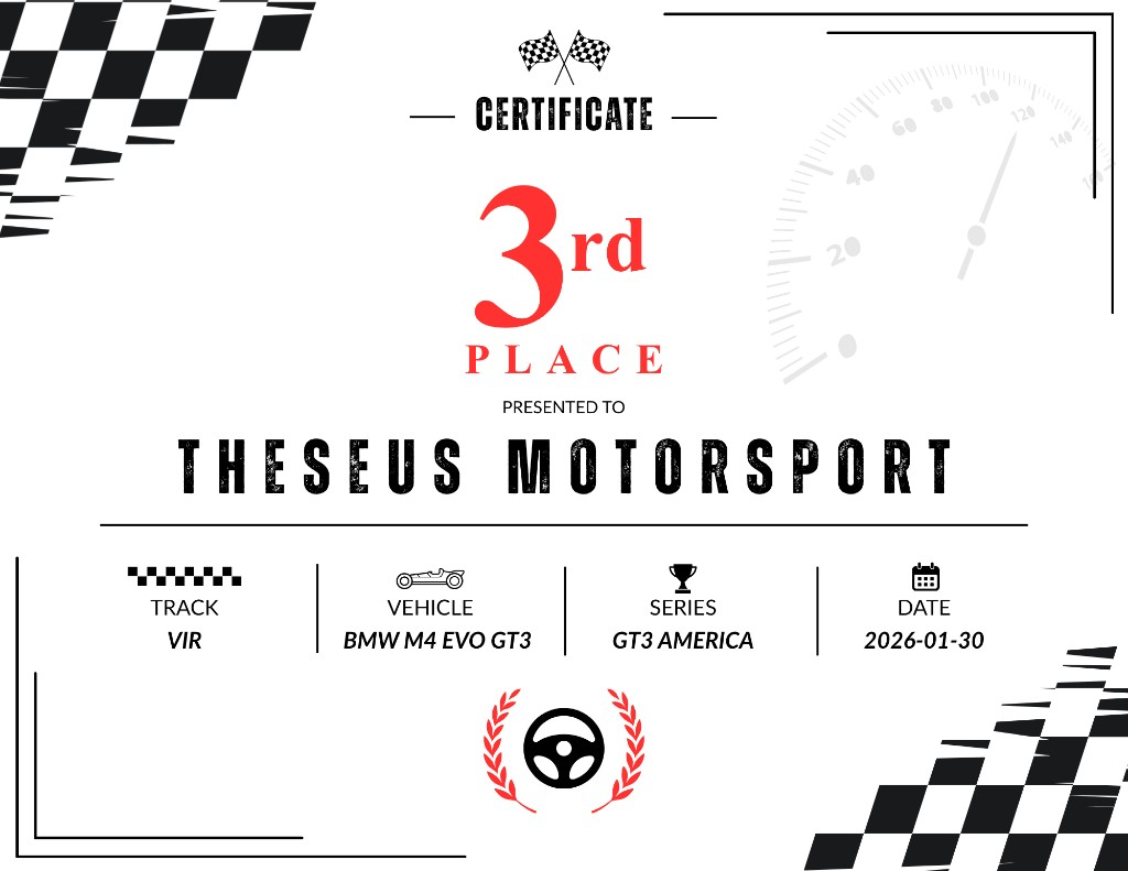 iRacing & Sim Racing Certificates — Champion