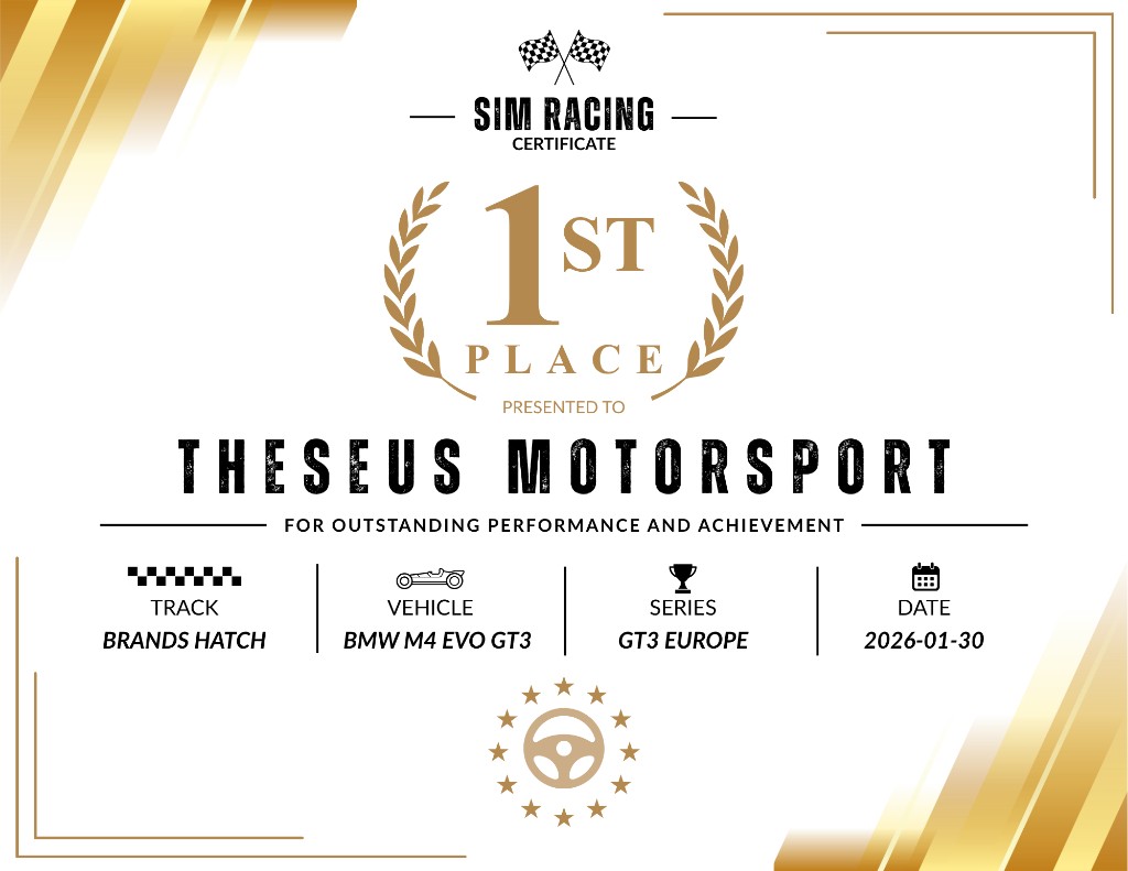iRacing & Sim Racing Certificates — Podium